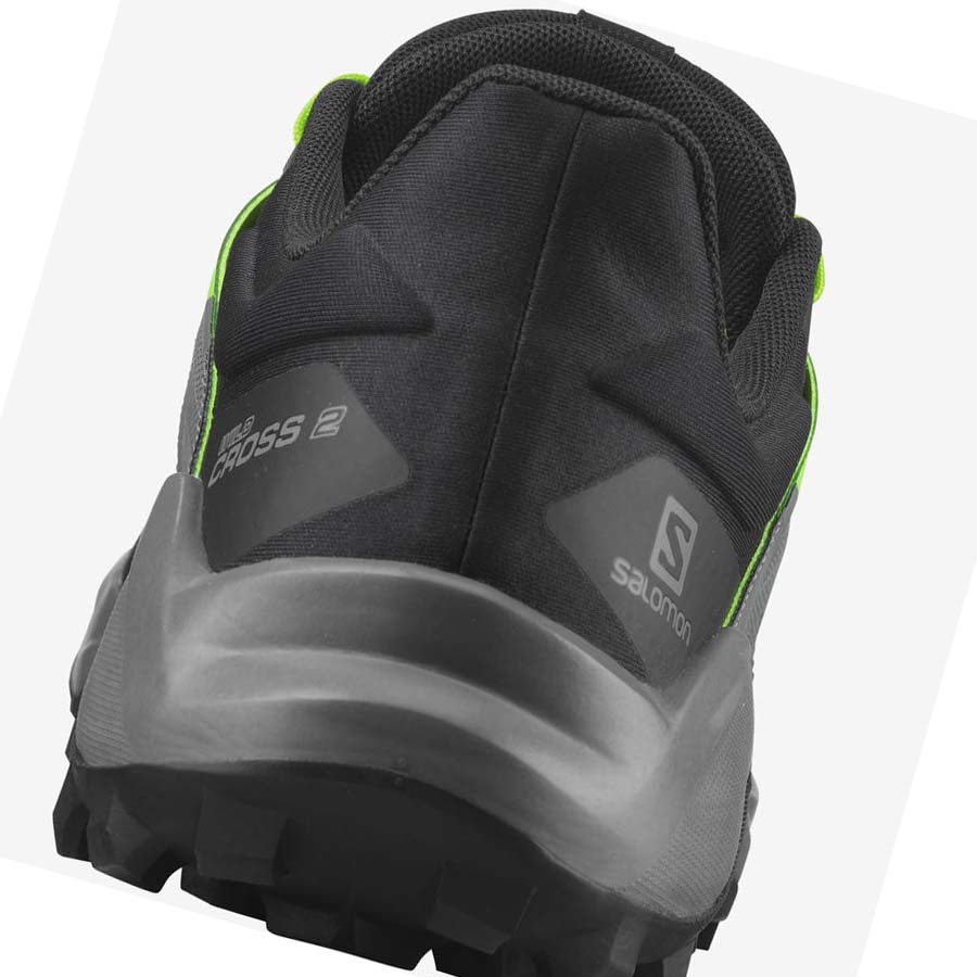 Salomon WILDCROSS 2 Erkek Patika Koşu Ayakkabısı Siyah Yeşil | TR 3521JPQ